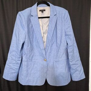 Ann Taylor Women's Blue Blazer Silver Hardware